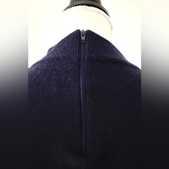 VTG Bleyle 100% Pure Merino Wool Navy Crew Neck LS Sweater Top - Picture 4 of 12